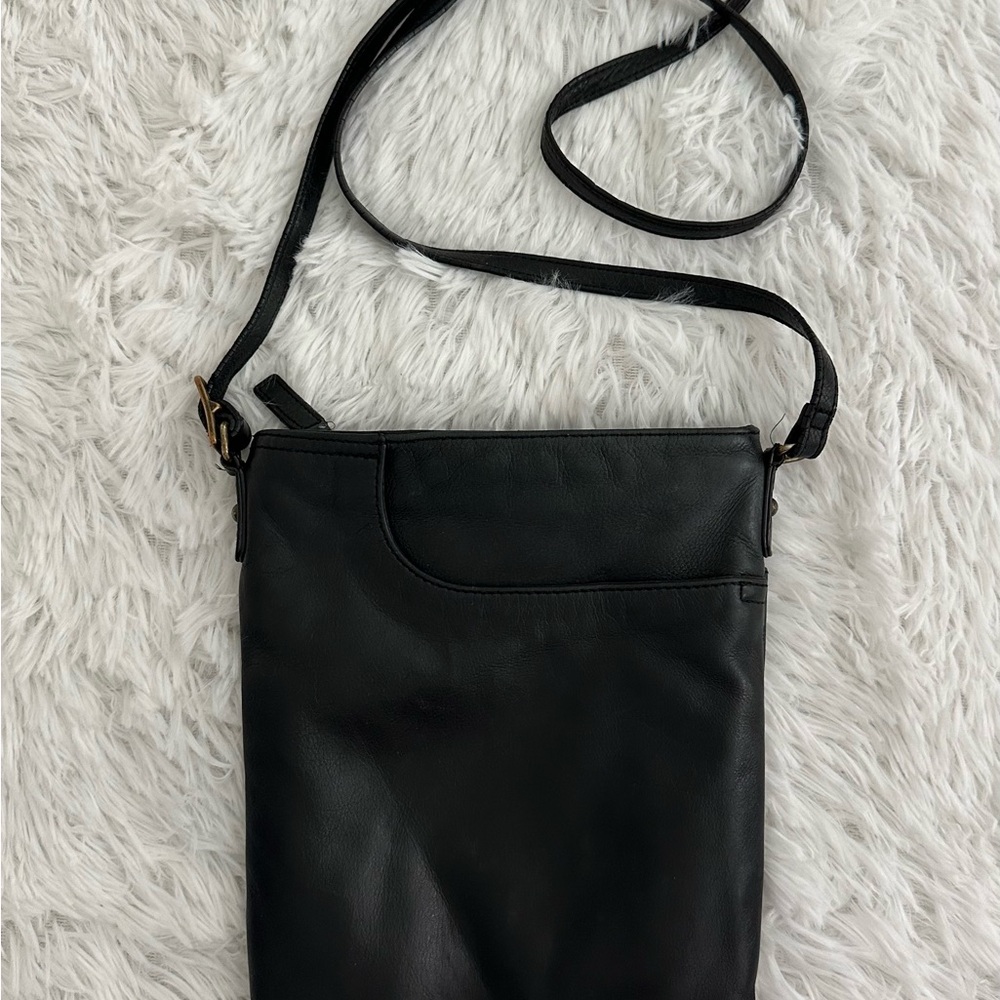 Margot Anthropologie‎ Black Leather Crossbody Bag